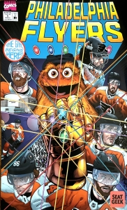 Comic Book cover with Gritty wearing the Infinity Gauntlet